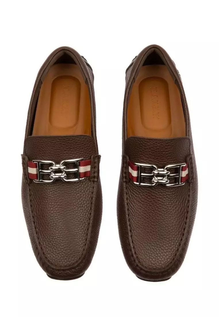 Bally Parsal Leather Drivers In Coffee