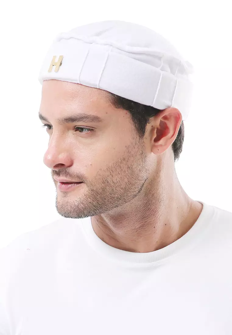 Kai Topi Peci Polos Pria Simple Design Material Plece ORIGINAL - White