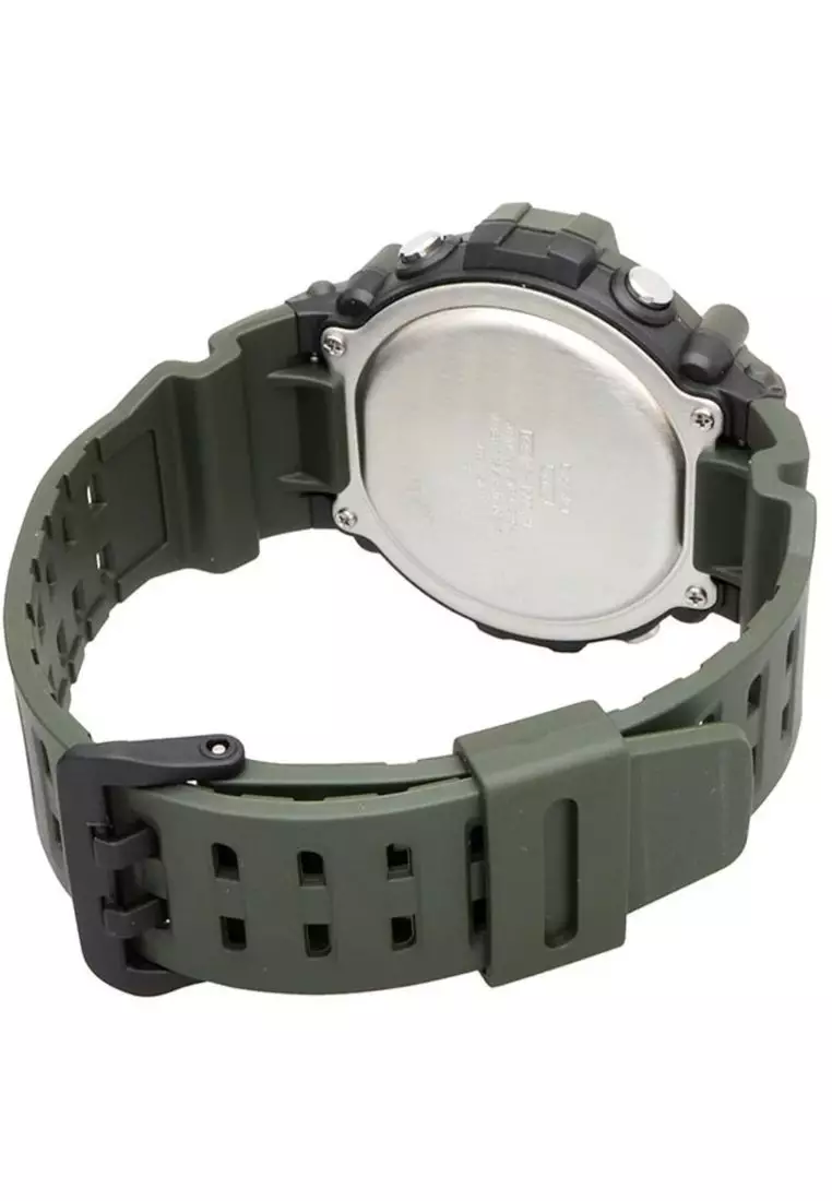 Men's Digital Watch AE-1500WHX-3A Green Resin Strap Watch for Men