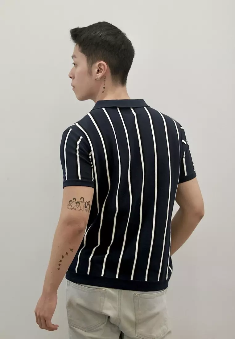 Kale PARIS Navy / Polo Shirt Pria / Atasan Kaos Polo Rajut Pria / Kaos Pria / Baju Kaos Pria