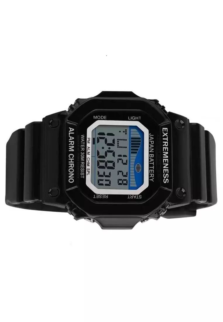 Jam Tangan Kasual Digital Pria Waterproof 30m Strap Tali Material Silicone AT77 ORIGINAL