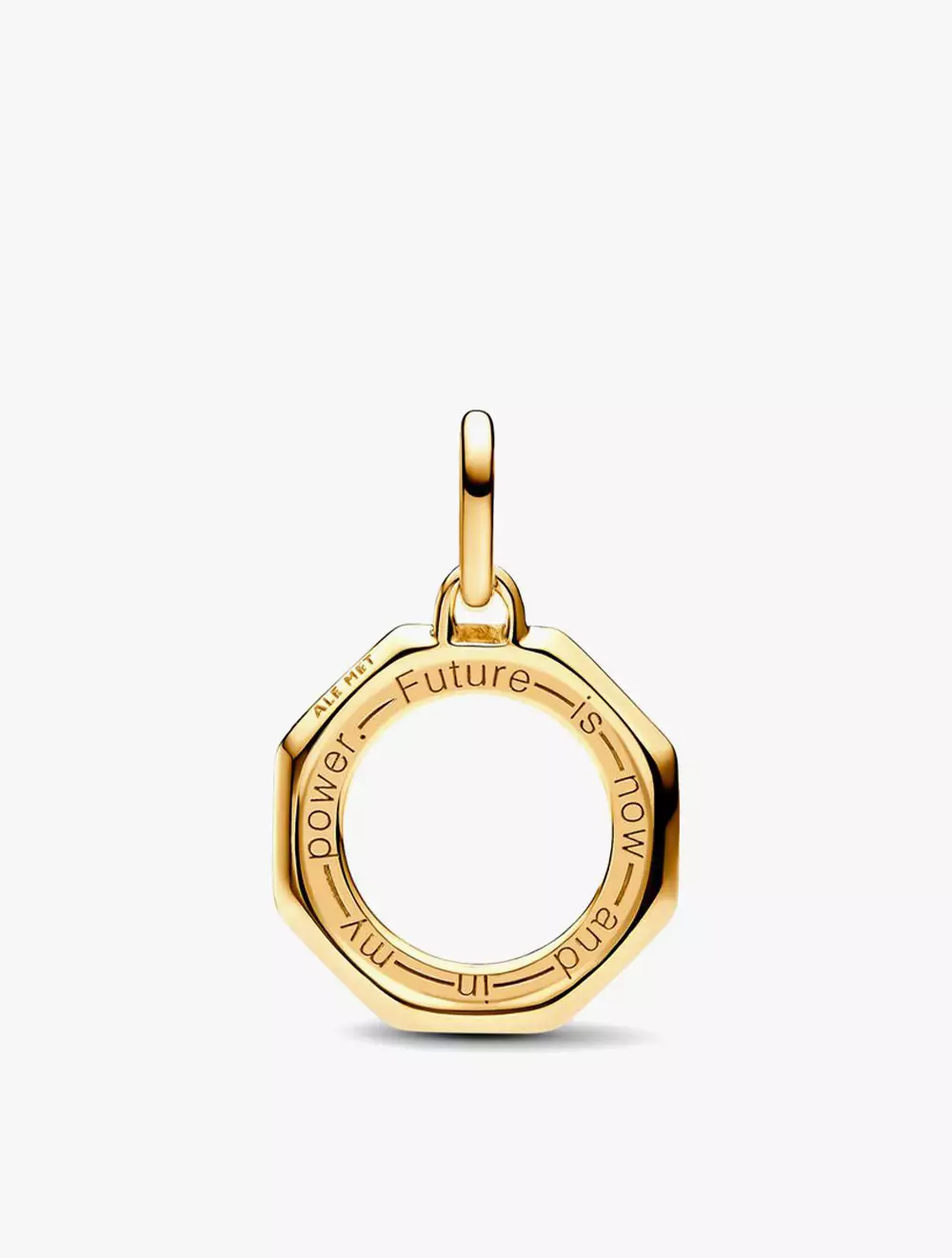 Rainbow sun 14k gold-plated medallion with green, pink, blue, red, purple, orange and yellow crystal