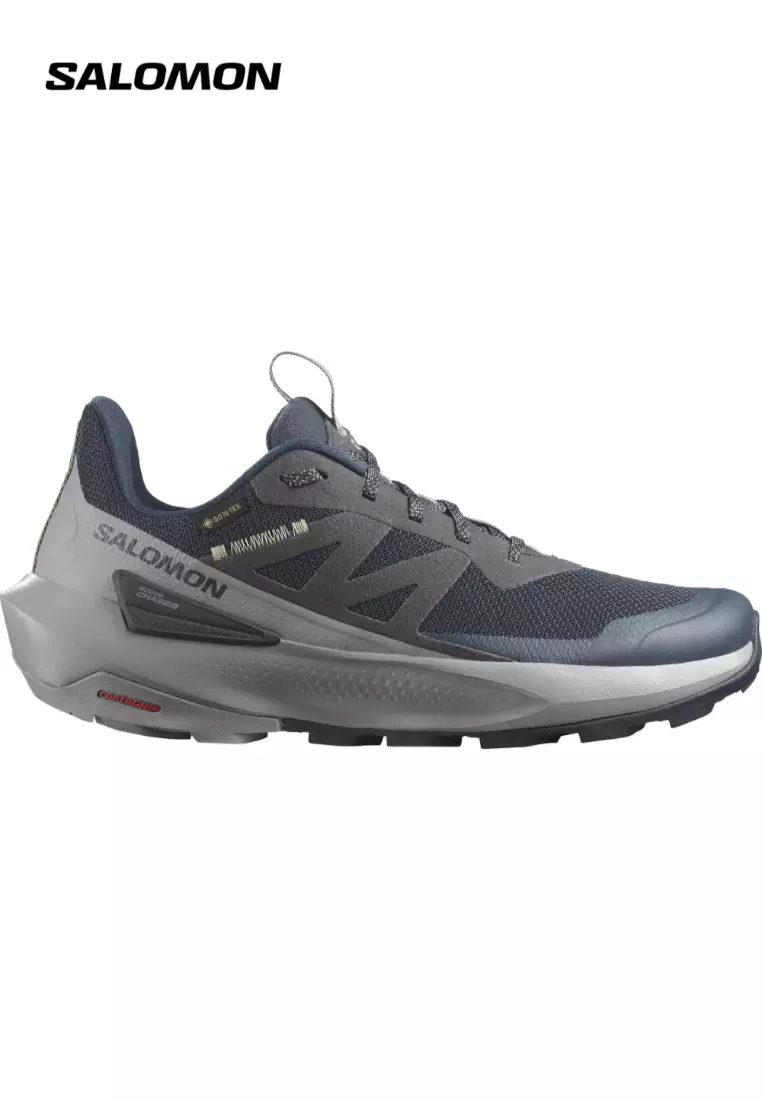 Discount on Salomon  shoes - SKU: ELIXIR ACTIV GTX Men Outdoor Shoes in Carbon / Sharkskin / Slate Green