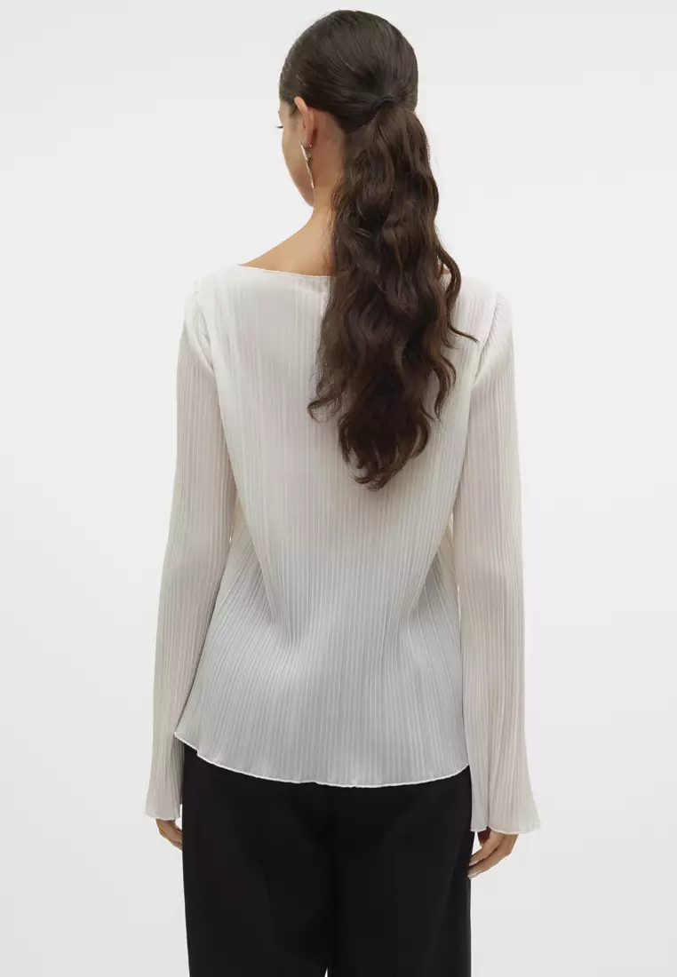 Natalle Long Sleeve Boat Neck Top