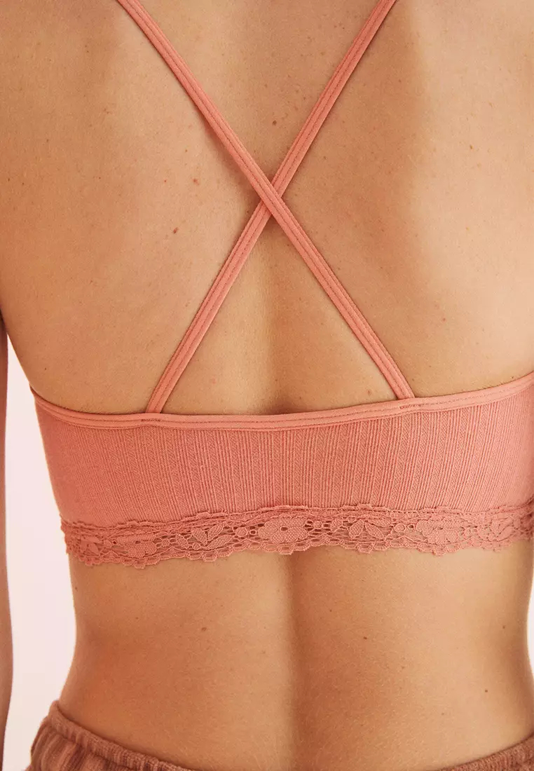 Aerie Ribbed Lace Padded Bralette