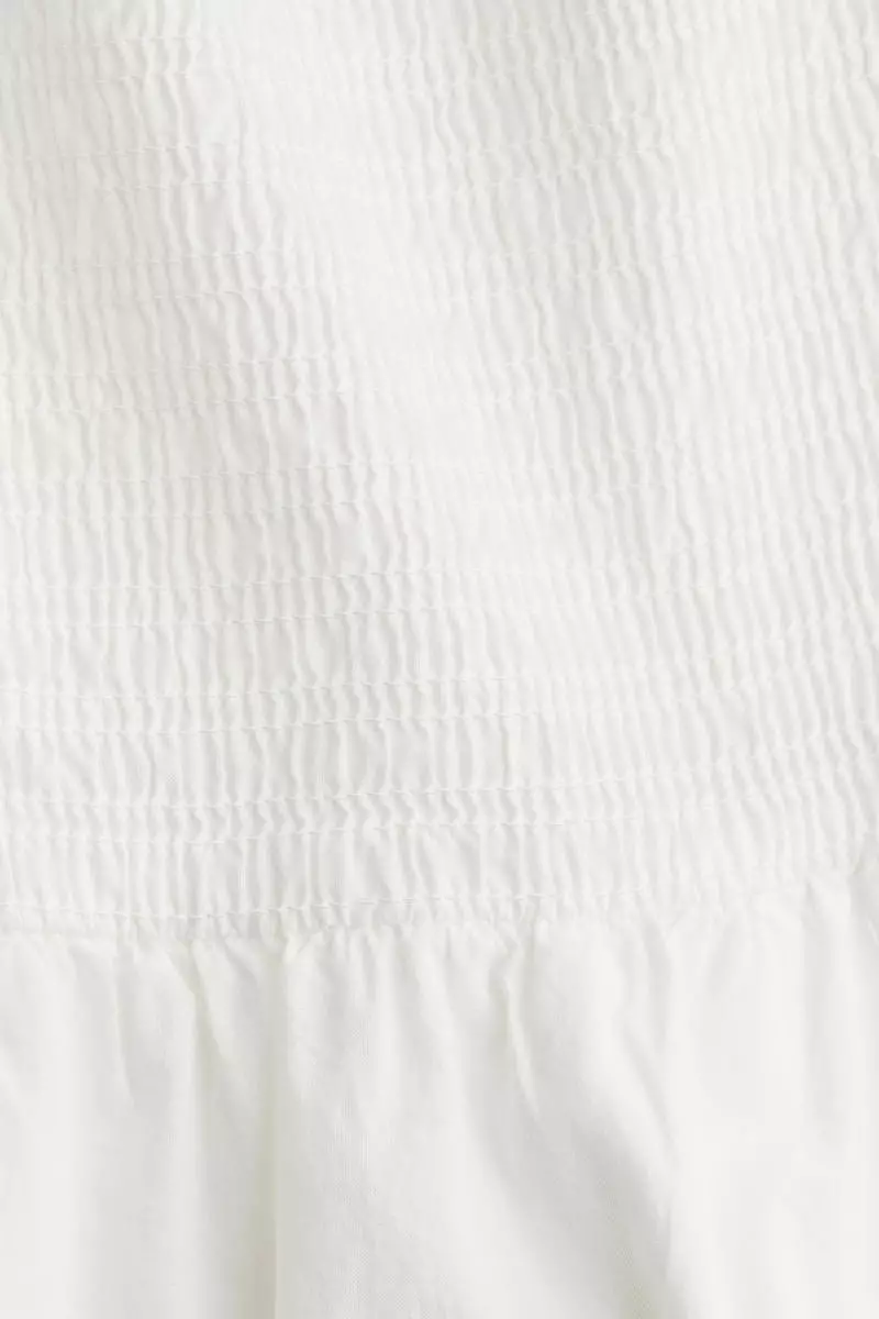 Puff-sleeved cotton dress