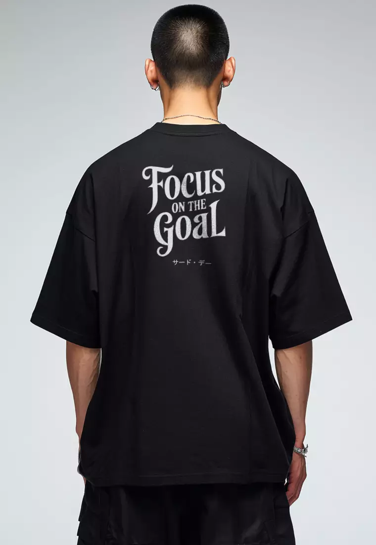 MTW46 Kaos Oversize Gym Scuba Lux "focus on goal " hitam