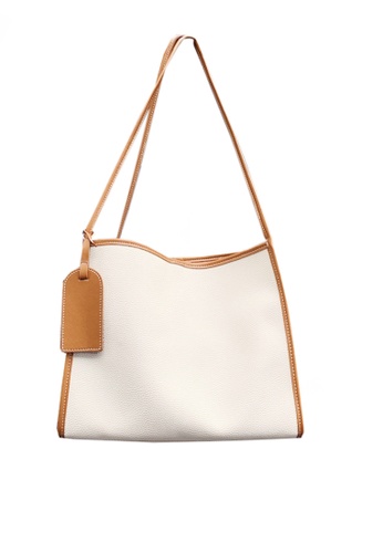 Twenty Eight Shoes white VANSA Fashion Contrast Color Cow Leather Shoulder Tote Bag VBW-Cb9902 55751ACA6767B3GS_1