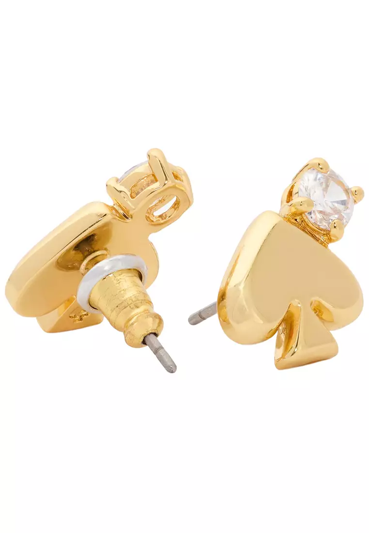 Kate Spade Everyday Spade Stone Studs Earrings in Clear/ Gold KK008