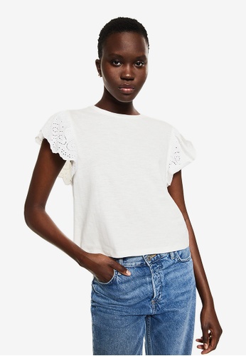 discount 95% White M Sfera blouse WOMEN FASHION Shirts & T-shirts Lace openwork 