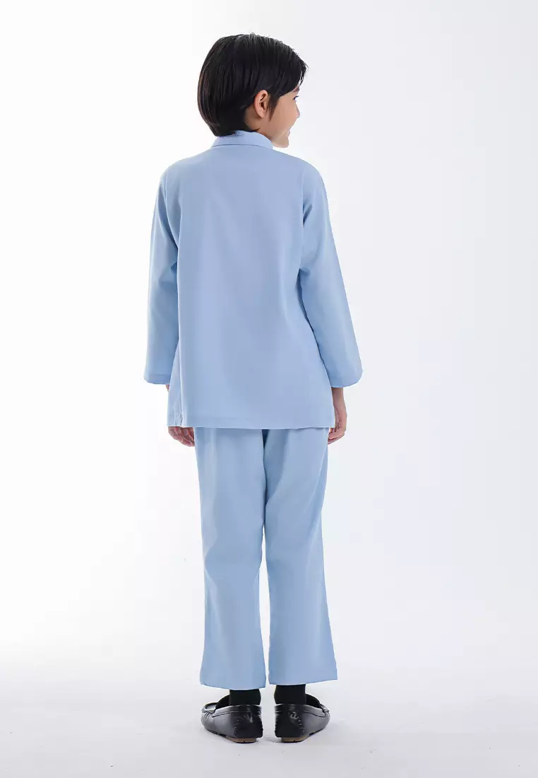 Alain Delon Baju Melayu Cekak Musang Budak - 19026504-35LightBlue