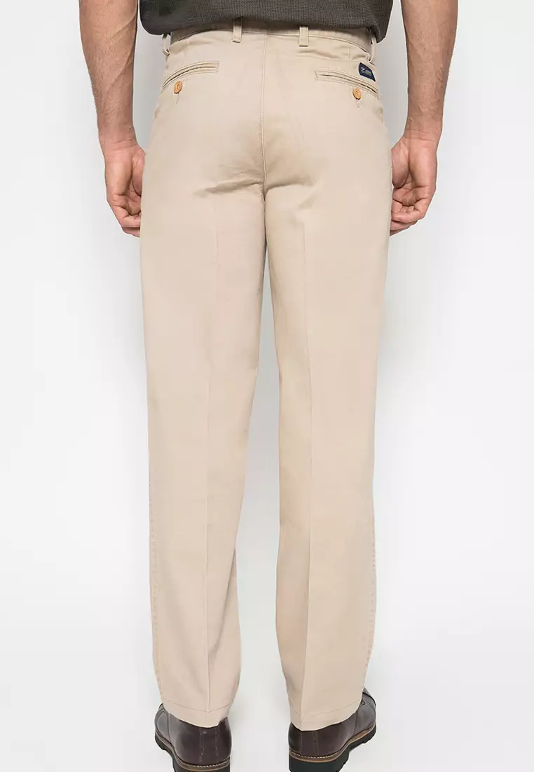 LGS - Celana Casual Pria - Celana Panjang Chinos - Warna Krem - Reguler - LECT.777.011.856.7C