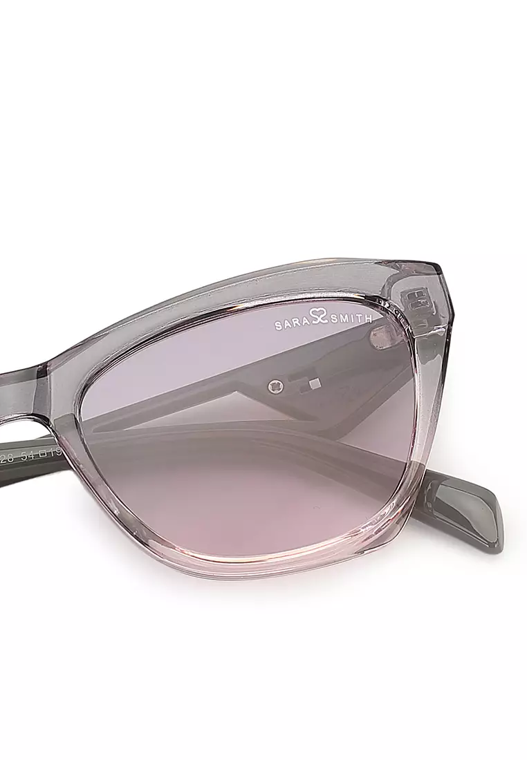 Unisex Polarized Cat-Eye Sunglasses (太陽眼鏡) - 棕色 / 灰色