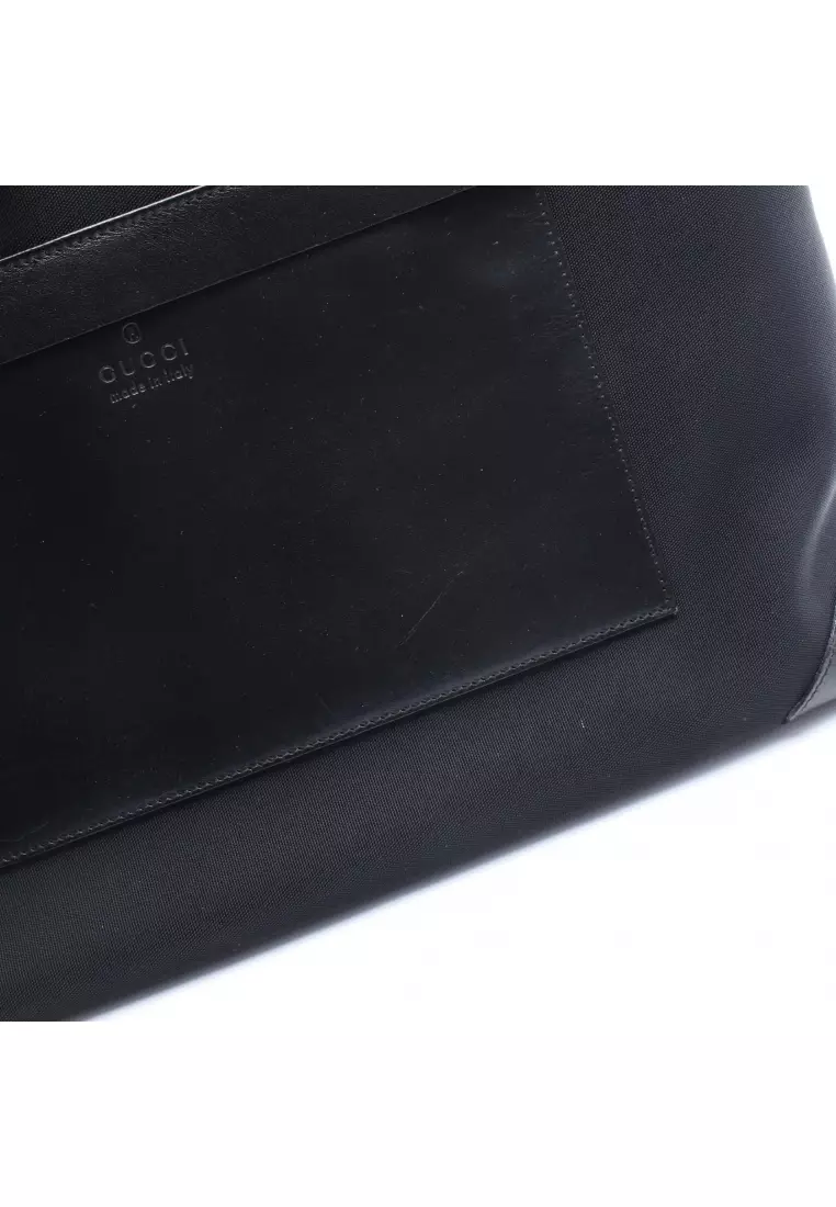 Pre-Loved Gucci Shoulder bag tote bag canvas leather black