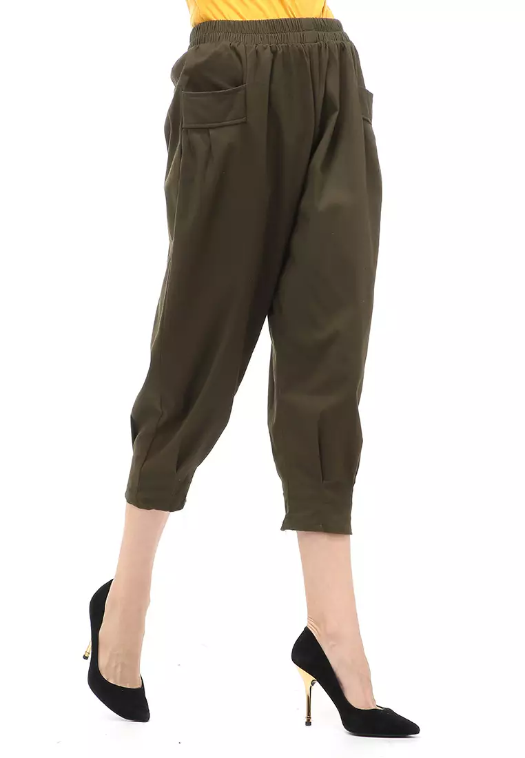 Radcliff Celana Panjang Ruberry Waist Bawahan Wanita Model Jogger Casual - Army