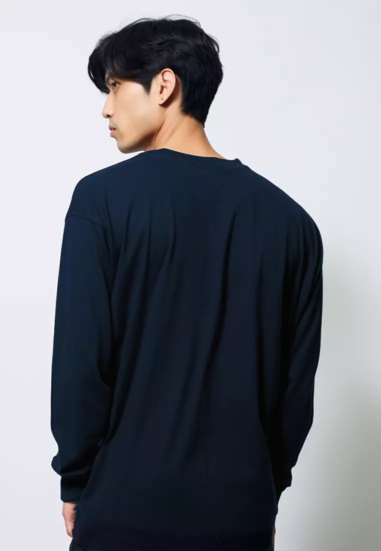 MTE99 long sleeve dakir katakana on white ver nvy Third Day Navy