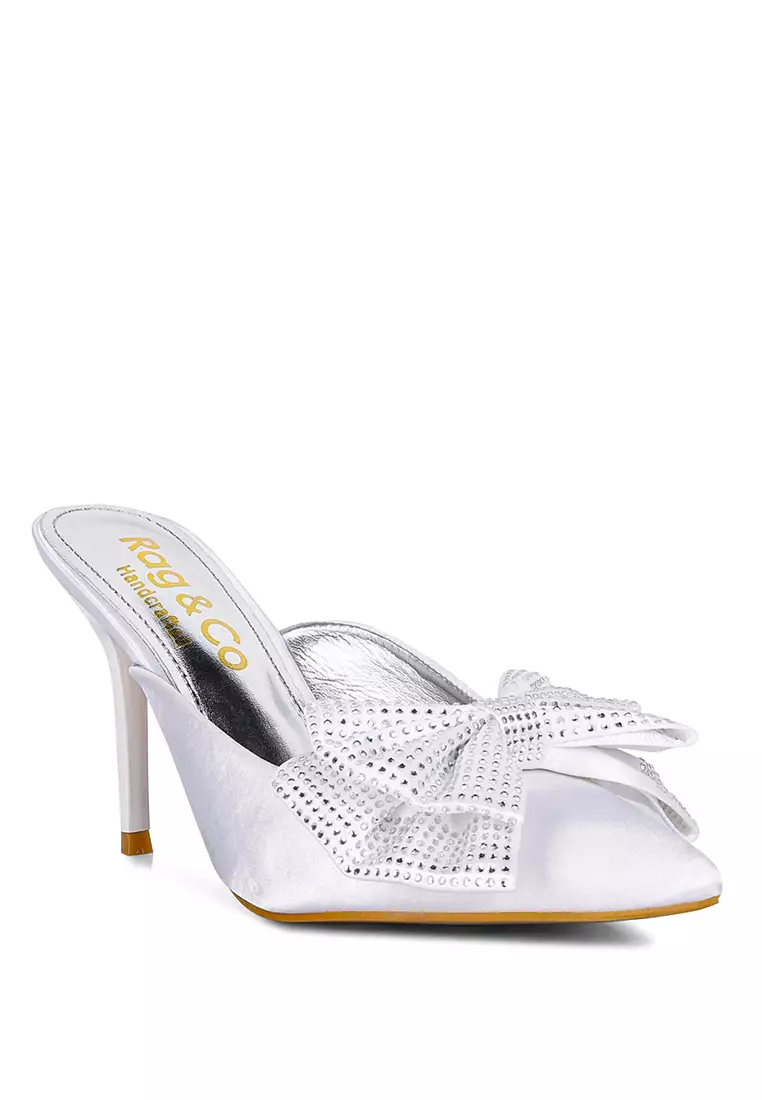 White diamante outlet sandals