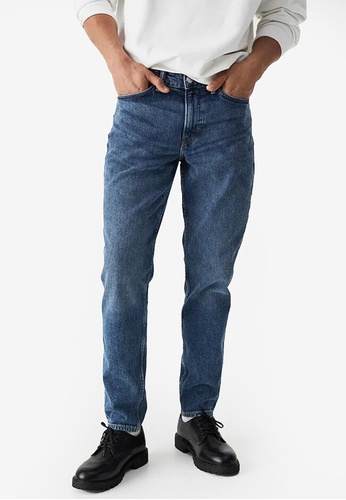 H&M blue Regular Tapered Jeans D158BAA24D5799GS_1