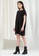 SALIENT LABEL black Lou Viscose Side Zip Dress in Tricorn Black F865DAACA7A0E5GS_2