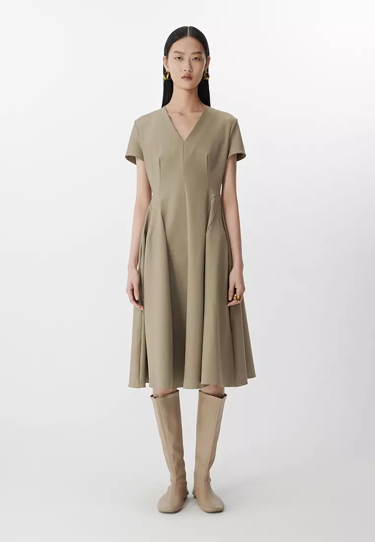 S-Line short-sleeved dress