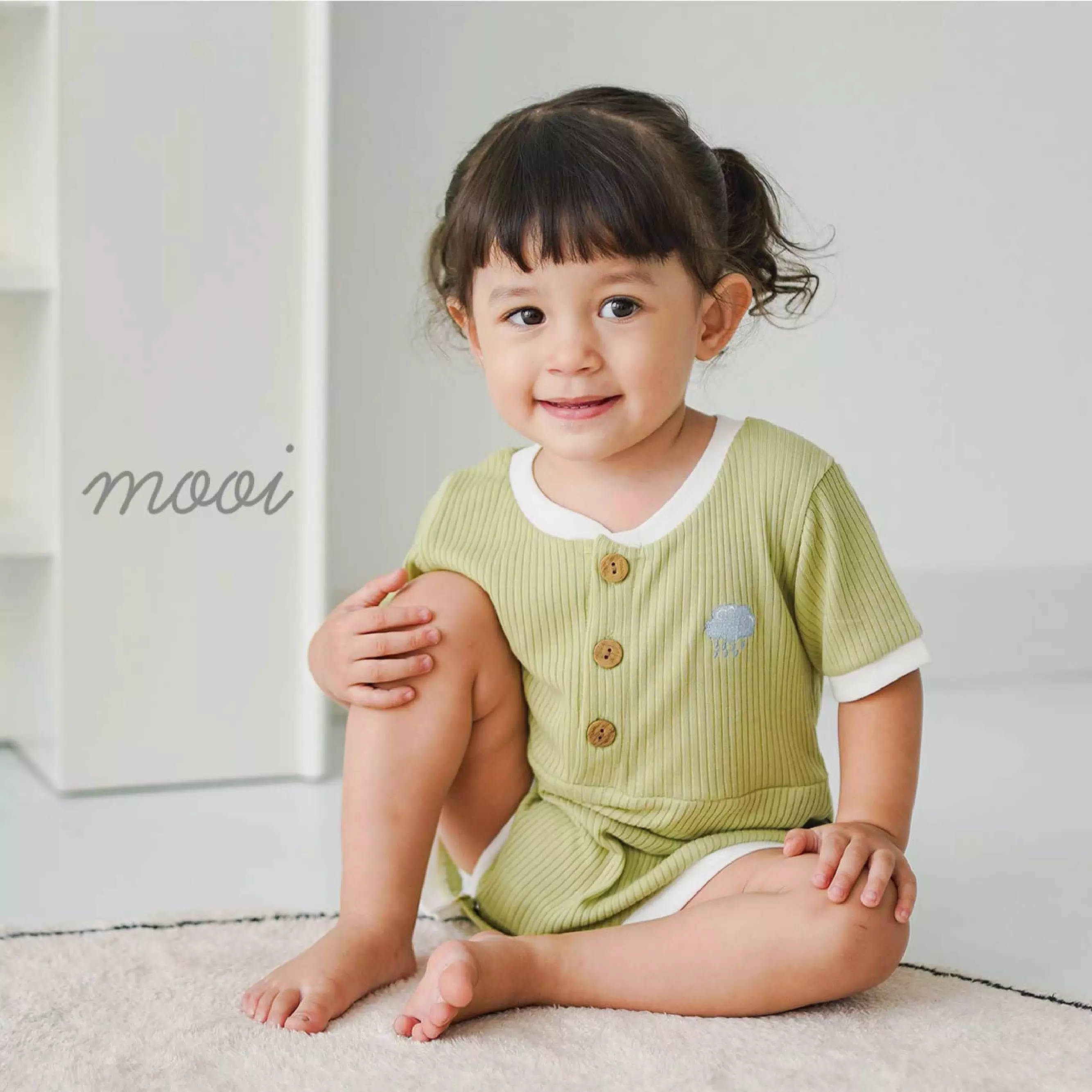 Mooi Jumper Bayi Lilo Rib Romper Baby - Sky Blue