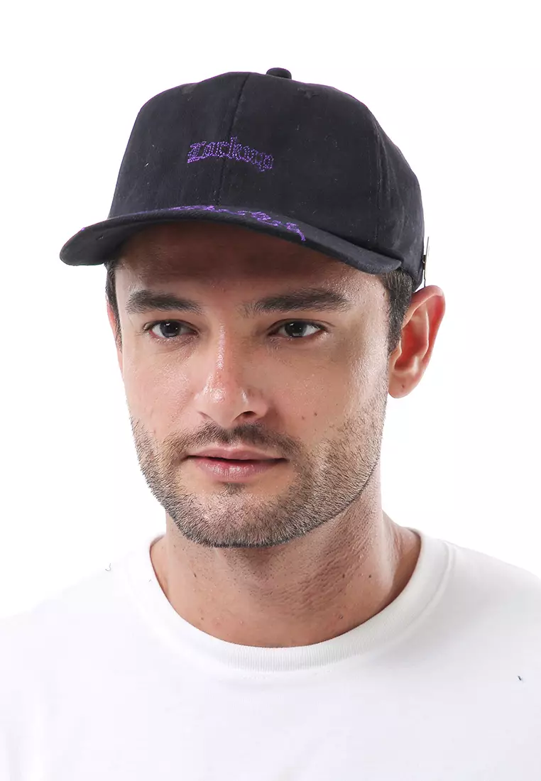 Drsh Aksesoris Fashion Topi Baseball Caps Unisex Desain Bordir Lockup Material Rafel Denim ORIGINAL - Black
