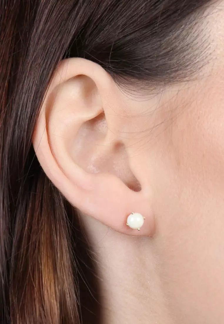 Gemstone Mini Studs Earrings 18k Gold