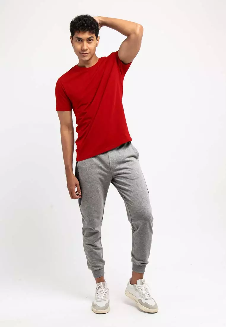 Forest Premium Soft-Touch Cotton Slim Fit Plain Tee T Shirt Men - 23645 - 51Red