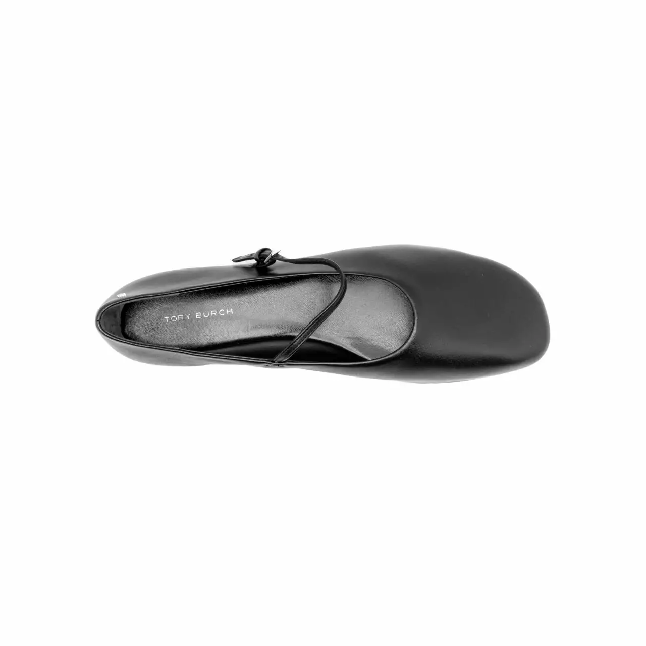 Mary Jane Back Metal Logo Ballet Flats Black