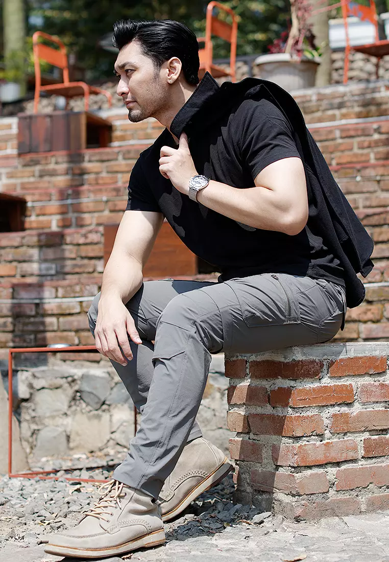 Oxcon Long Pants Cargo 4 WayStretch Nylon Cotton Titanium