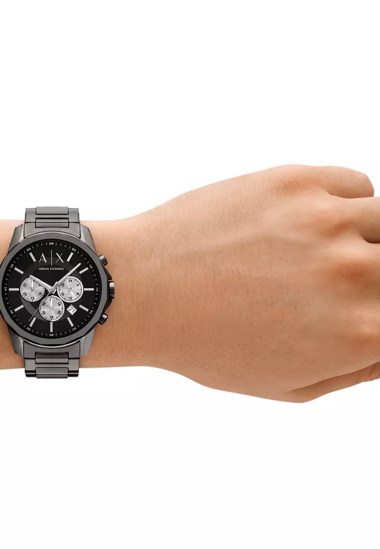 Armani Exchange Men's Chronograph Watch ( AX1765 ) - Quartz, Gun-Metal Case, Round Dial, 22 MM Gun-Metal Stainless Steel Band