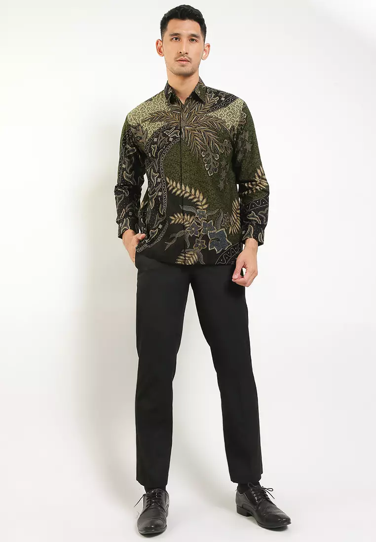 BATIK TALENTA EXCLUSIVE Lengan panjang MOTIF BUNGGA Hijau 02