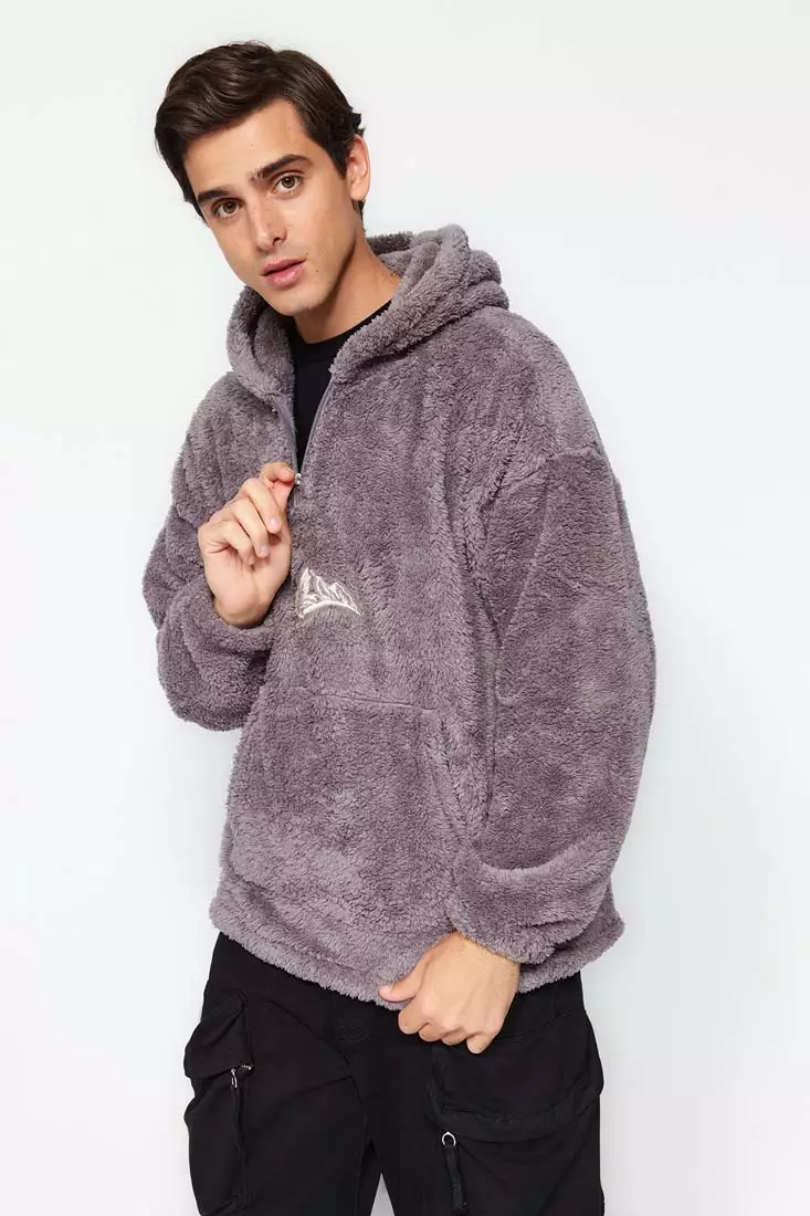 Mens thick fleece hoodie discount