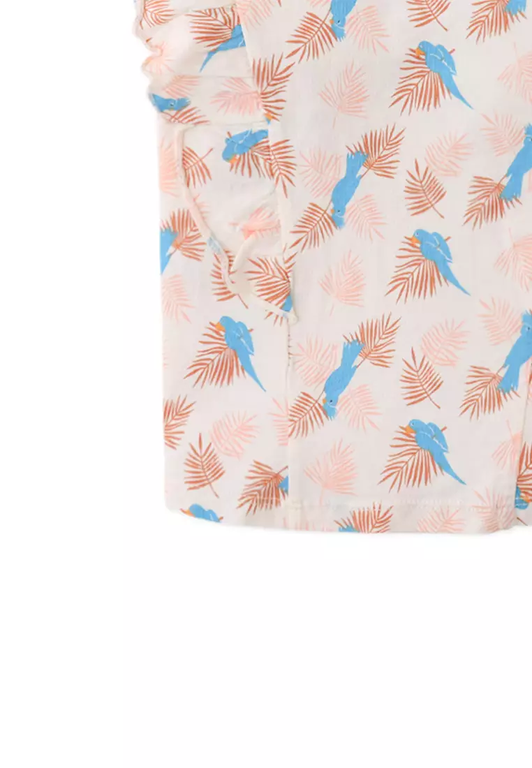 Missy All Over T-Shirt With Ruffle Sleeves