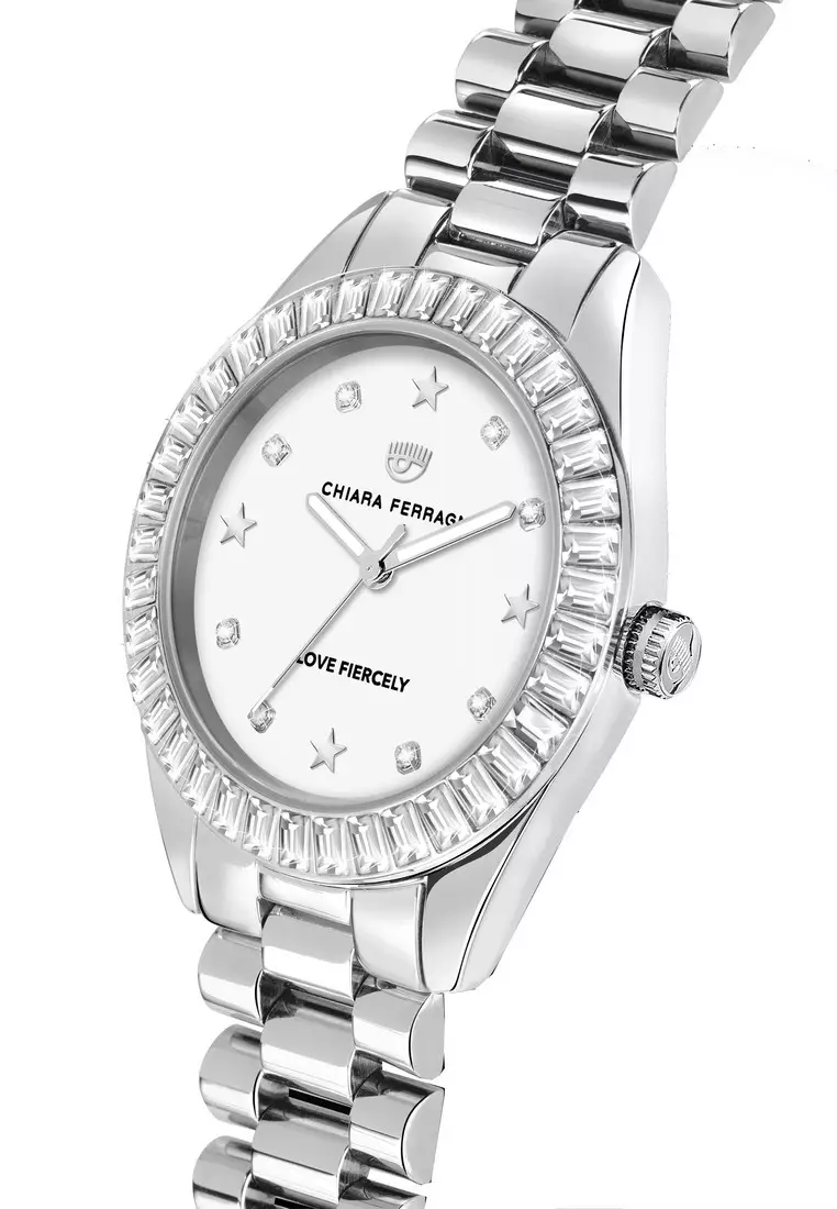 【2 Years Warranty】 Chiara Ferragni Everyday 34mm White Silver Dial Women's Quartz Watch R1953100505