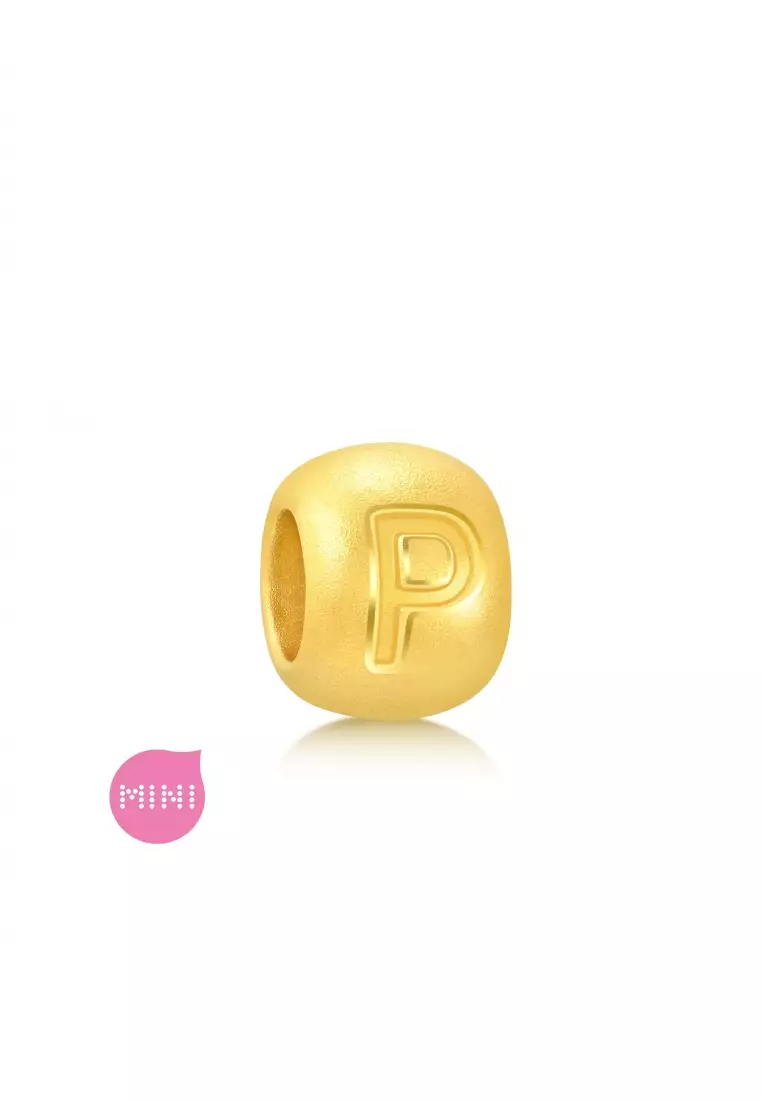 Charme 999 24K Gold Letter P Alphabet Charm 92910C (Bracelet not included)