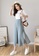 Halo grey Wide Leg Cropped Pleated Pants F125AAAFDE702BGS_2