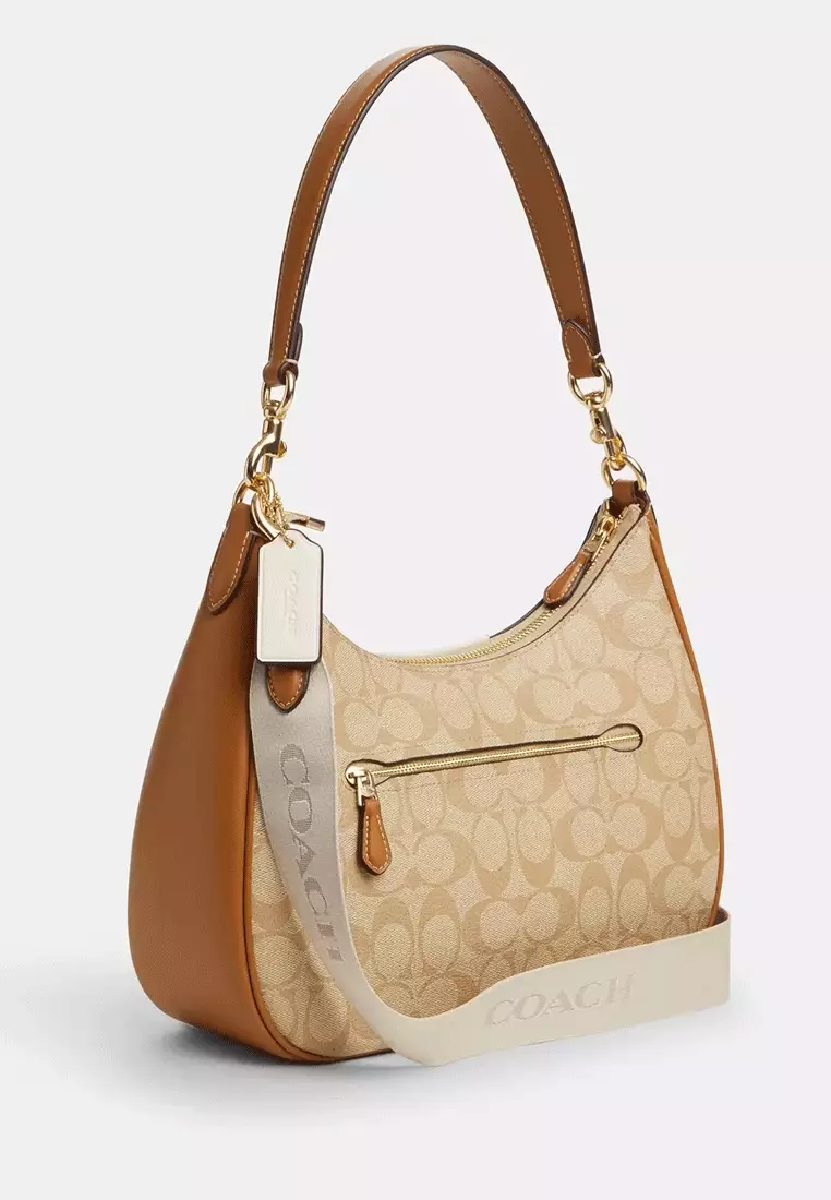 Buy Coach COACH Women Teri Hobo Bag In Signature Canvas With Stripe ...