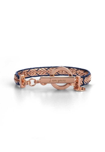 Crudo Leather Craft blue The Guardia Arrow Chain Bracelet- Navy Blue (Rose Gold Edition) AFE17AC92732A3GS_1