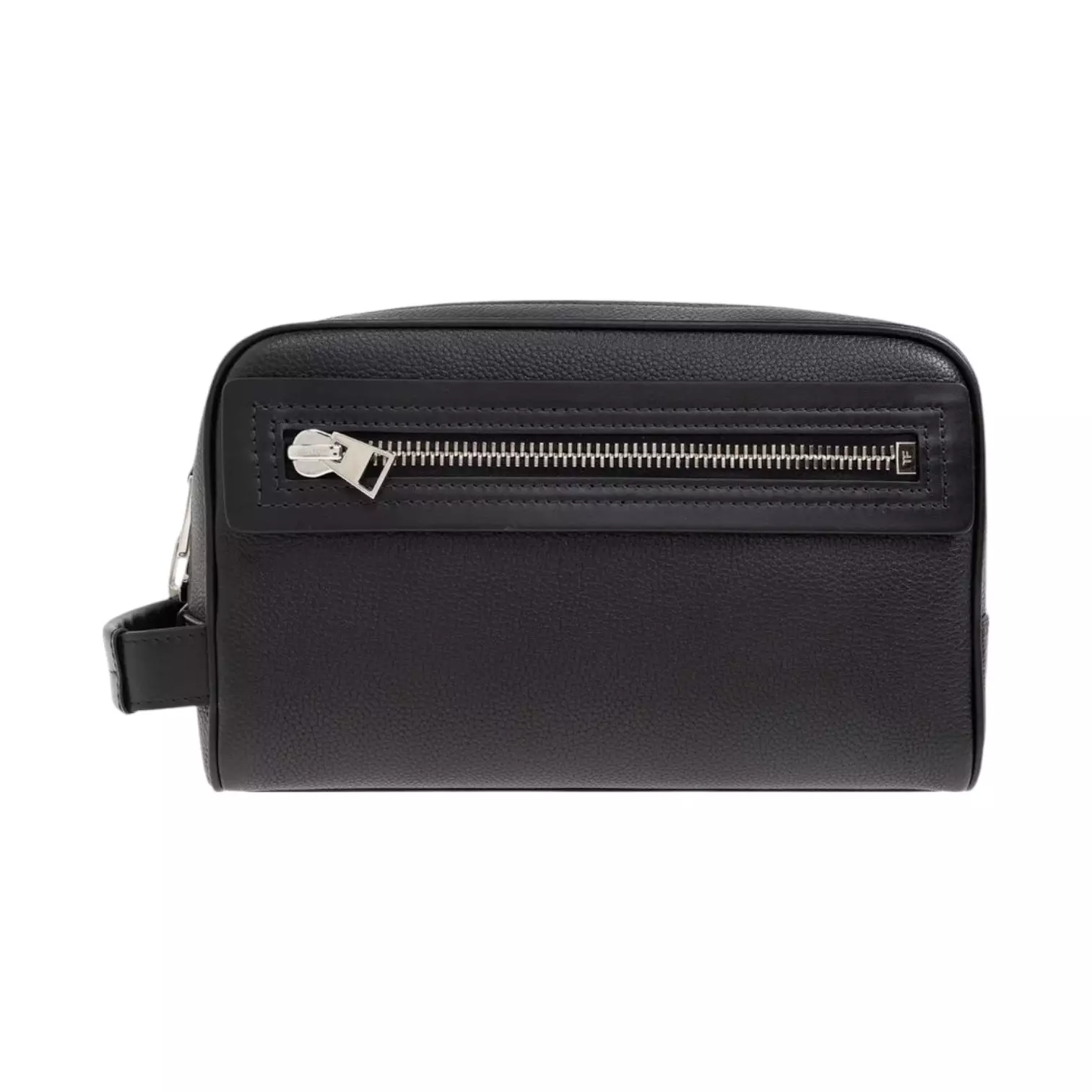Toiletry Case in Grained Leather Black