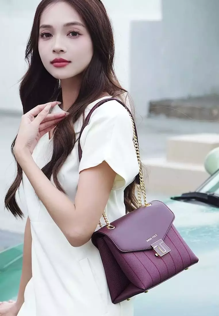 Women's Top Handle Bag / Sling Bag / Crossbody Bag - Maroon