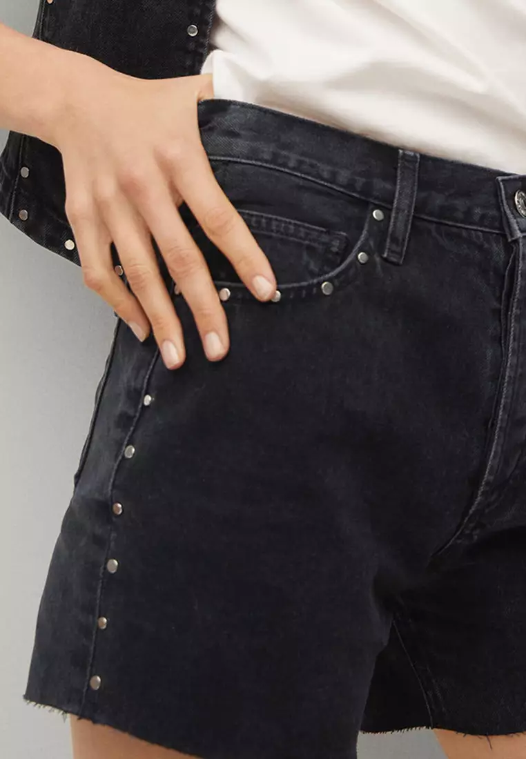 Stud Denim Shorts
