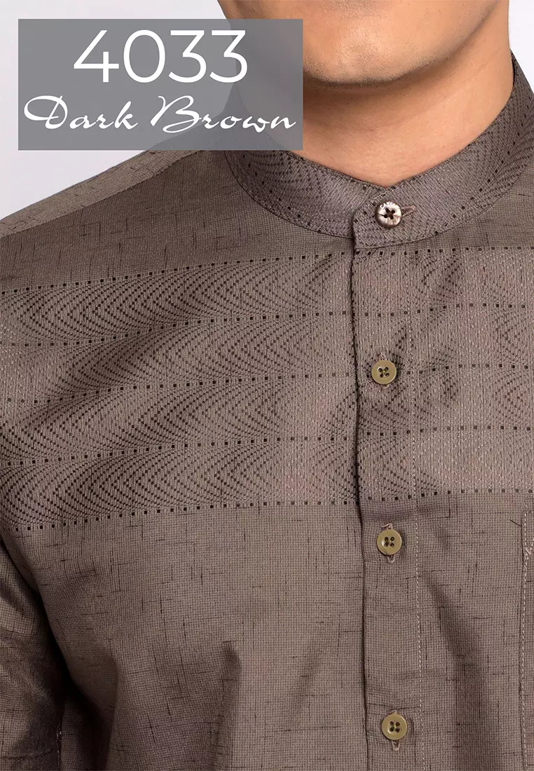 Casella Baju Koko Pria Lengan Pendek Exclusive Premium Harun 4033 Dark Brown