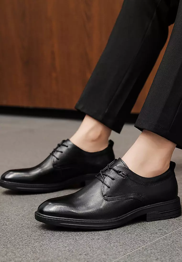 Business Grain Leather Derby Shoes MK8348-1