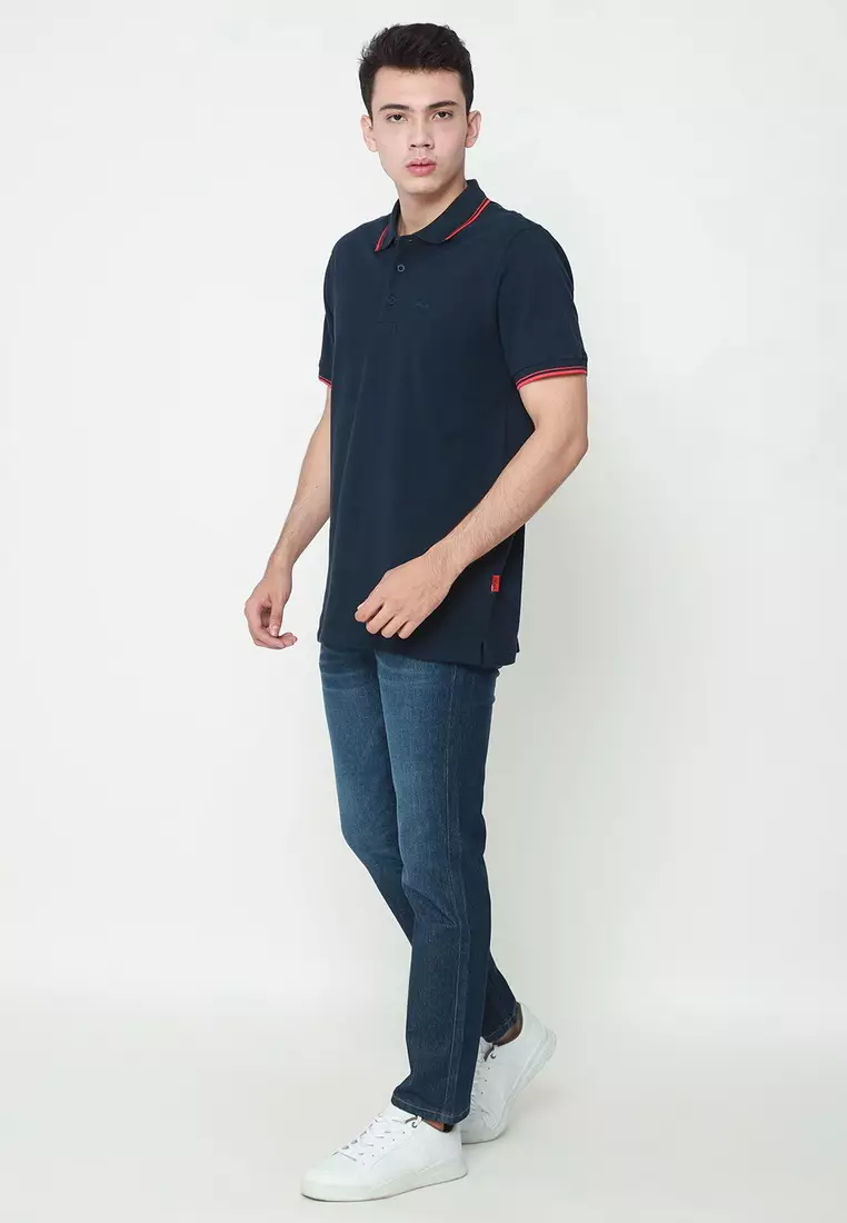 POLICE Polo Shirt Krah Stripes Pria 207200031