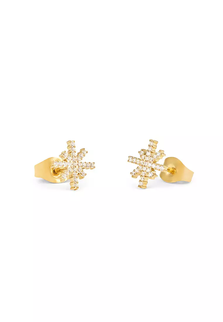 Mirelle Star Earring Gold Unisex Earrings for women and men stainless steel crystal Earrings DW Official Authentic Original perempuan lelaki DW