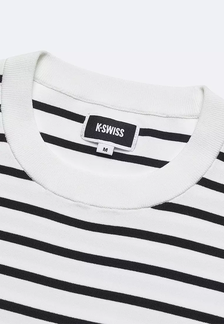 女裝 K-SWISS LOGO 短裝橫紋T裇