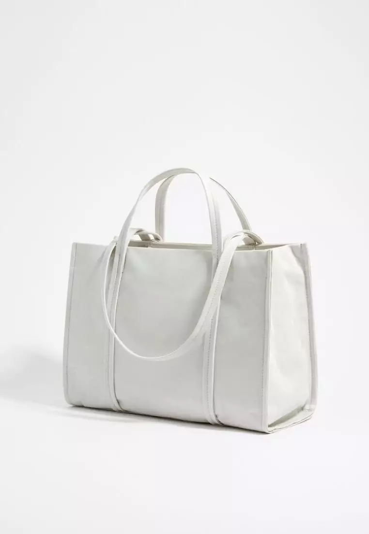 Bimba Y Lola L Gray Nylon Shopper Bag