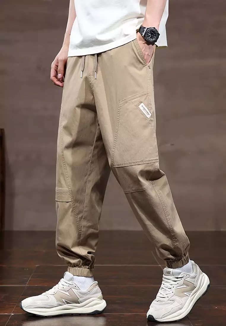 抽繩休閒束腳褲