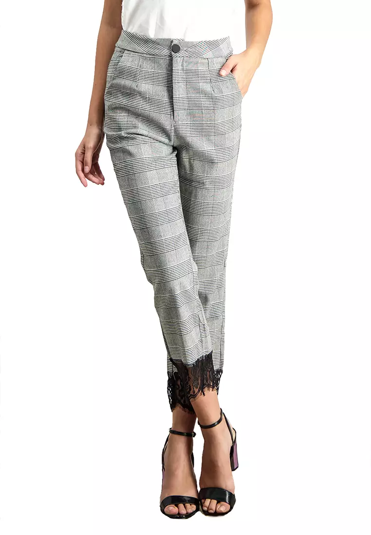 Buy Kashieca High Waist Checkered Pants 2024 Online ZALORA Philippines